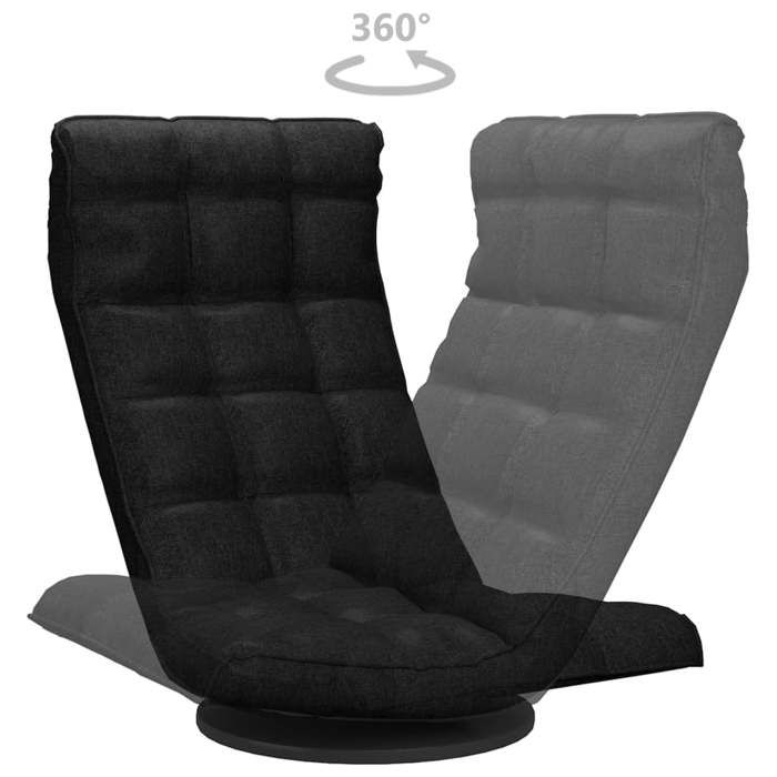 Chaise pivotante de sol Noir Tissu_2 ans garantie_86904