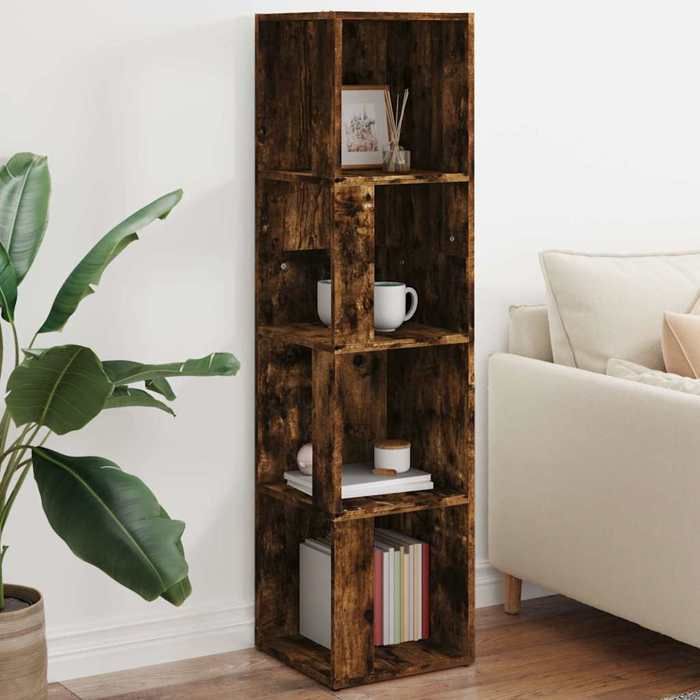 Brun Armoire dangle Chêne fumé 33x33x132 cm Bois dingénierie - Meuble Rangement LV33670