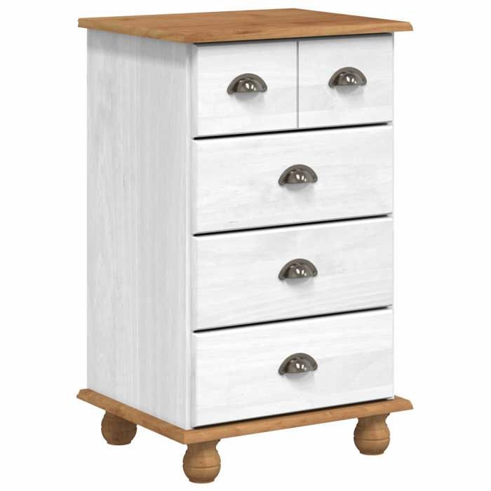 Commode chambre/salon Armoire & meuble de rangement ASKIM Blanc 458x40x79 cm Bois de pin massif@8270