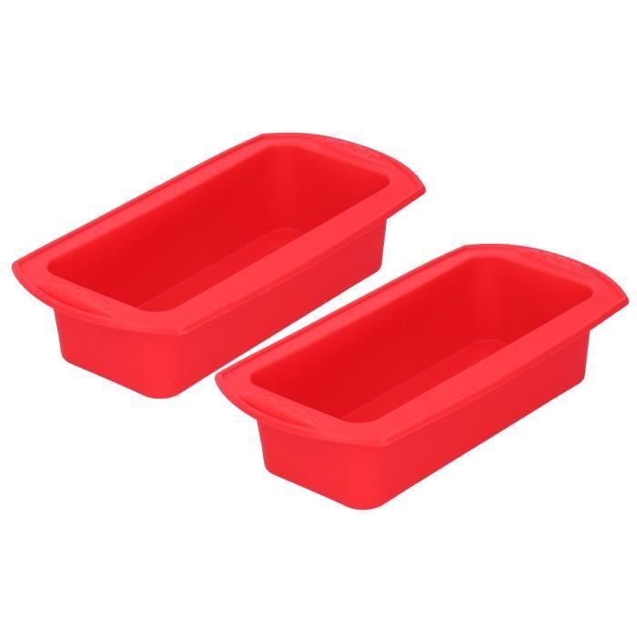Moule à gâteau, moule à pain rouge en silicone Rectangle, non toxique pour la fabrication de gâteaux, cuisine à domicile,