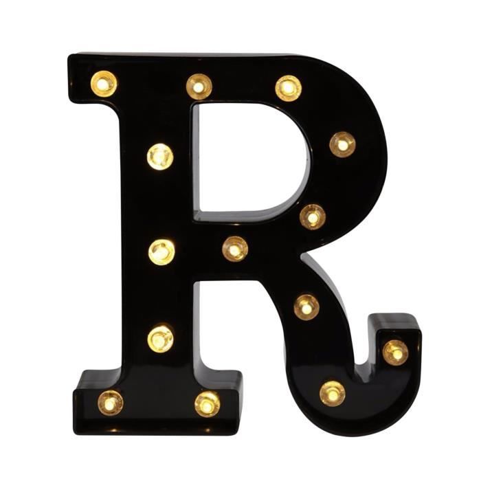 Yolispa Lettres Lumineuses Alphabet LED Lettre Éclairage Lampe Lumineux Veilleuse Décoration Pour Anniversaire Fête Noël Mariage Vacances Maison Bar (H