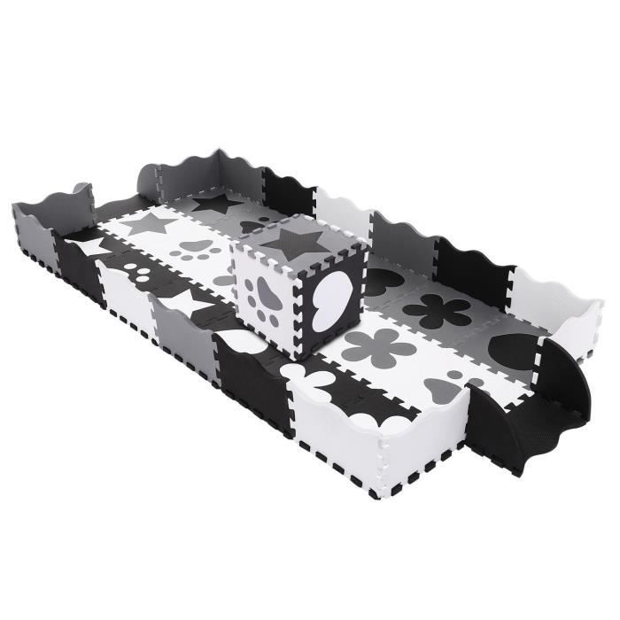 Homdox Tapis De Jeu En Mousse Avec Cloture 28pcs Couverture Pour Les Enfants Mousse Souple Noir Blanc Cdiscount Jeux Jouets