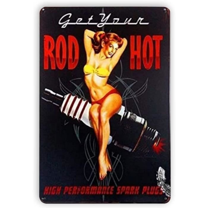 Sexy Lady Rod Hot Plugs Pin Up Girl Vintage Tin Signs, Rétro Métal Sign  Wall Plaque Decor Funny Gifts for Bar 30x40cm[8264] - Cdiscount Maison