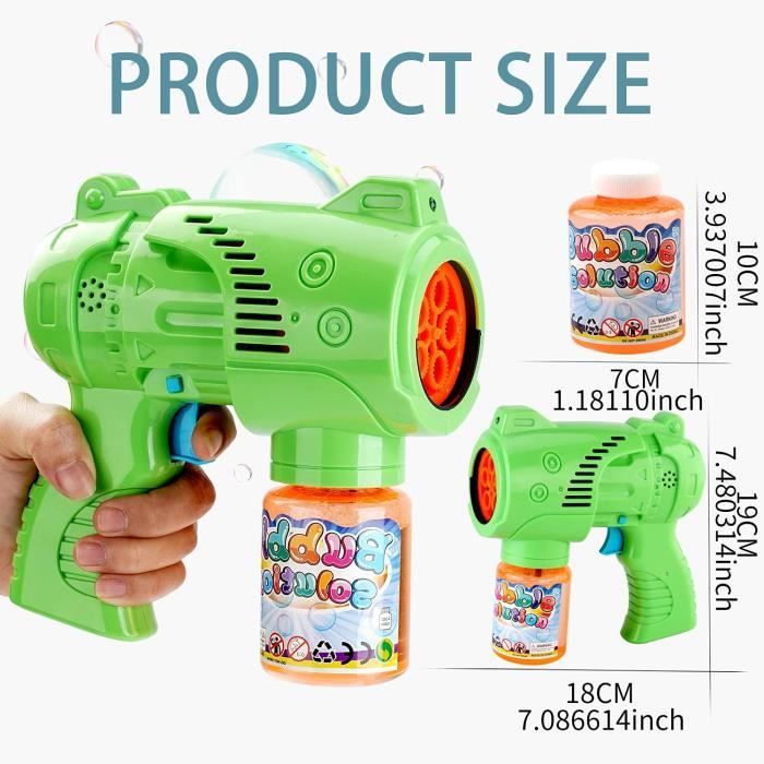 Pistolet à Bulles électrique Pour Enfant – Sans Batterie – Jeu Extérieur
