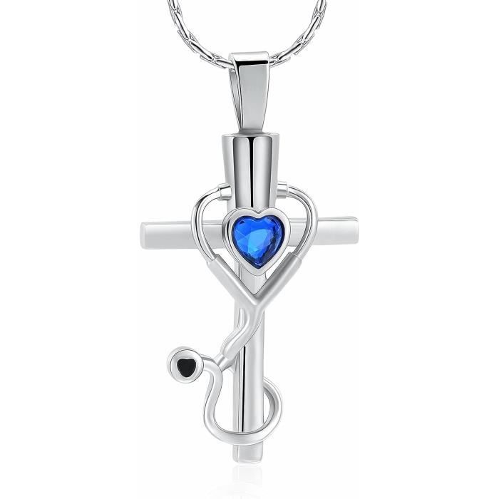 Pendentif Cendre Papillon Murano - Bijou Mémoire En Acier Inoxydable - Pour Cendres, Cheveux Ou Fleurs - Cadeau Commémoratif - Bleu - 4