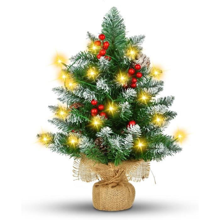 Sapin De Noël Décoration De Bureau Led Ambiance Branches Spray Blanc Imitation Épicéa Décoration