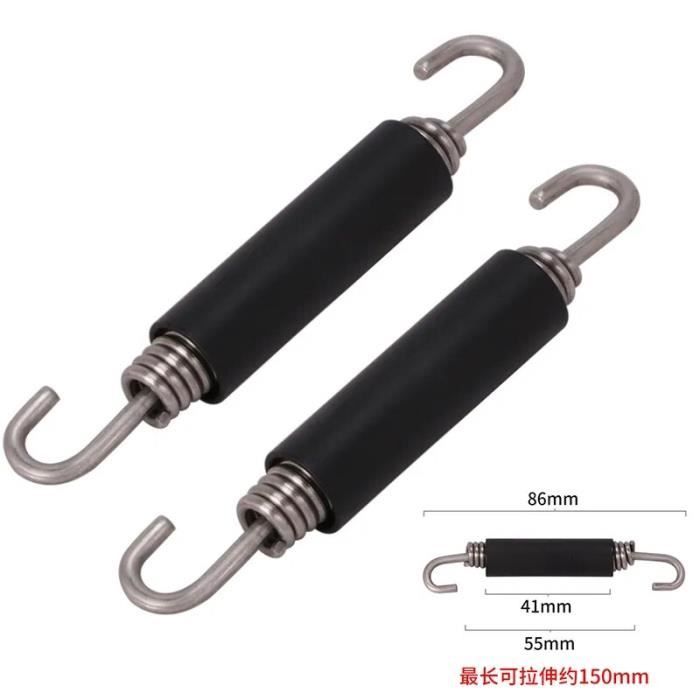 Lot De 2 Ressorts D'échappement Universels Pour Moto/scooter - Acier Inoxydable Bleu, Crochets Pivotants