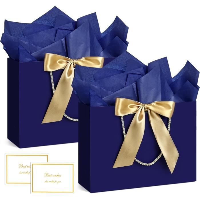 Lot De 6 Sacs Cadeaux En Papier Avec Ruban D'Arc - Grands Sacs Avec Anse 28x20x10cm