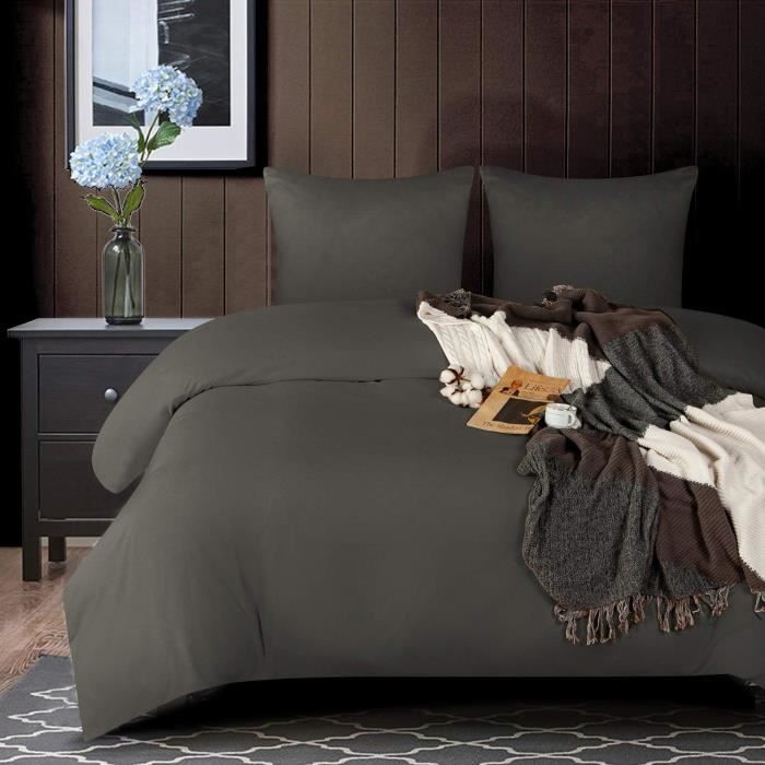 Parure De Lit 2 Places Avec Housse De Couette Et 2 Taies D'oreiller, Motif Loup