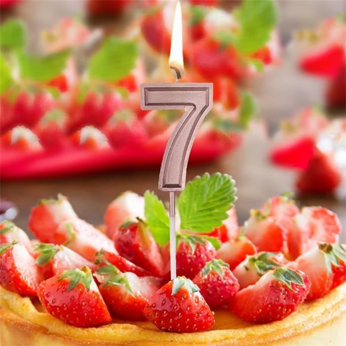 Decor De Gateau De Bougies Numero 7 Anniversaire Numero Or Rose Pour Adultes Enfants Fete Decoration De La Maison Cdiscount Maison