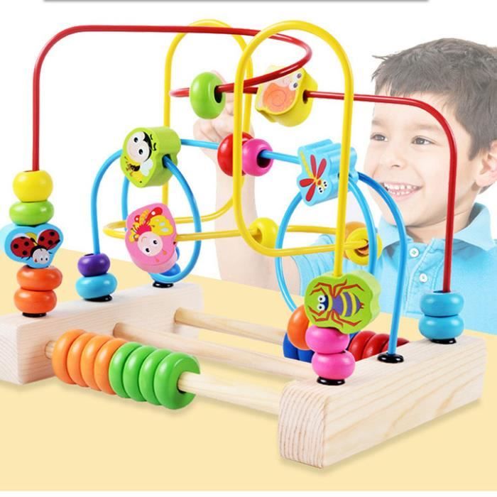 Circuit A Boule Enfant Boulier Montessori En Bois Jeux De Labyrinthe Insecte Perles Jouet Creatif Cadeau D Anniversaire Noel Fete Cdiscount Jeux Jouets