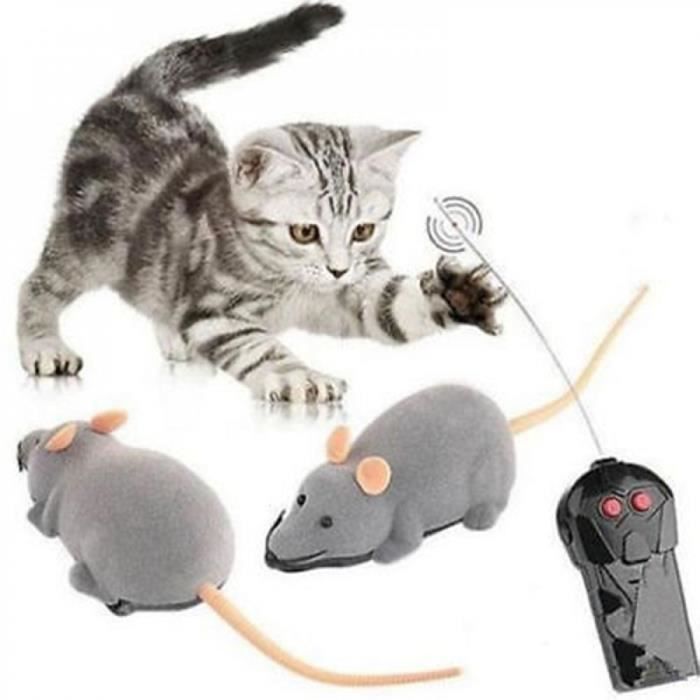 Jouet Chat Noir Blanc Drole Chat Souris Jouet Sans Fil Rc Gris Rat Souris Jouet Telecommansouris Enfants Noir Cdiscount