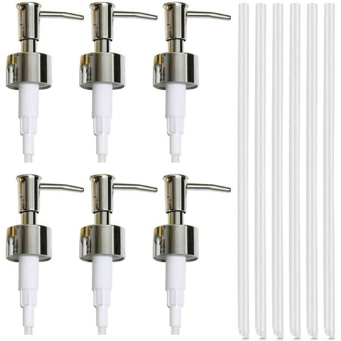 Lot De 6 Pompes à Sirop Réutilisables - Distributeur Pour Sirop, Jus, Confiture | Avec Tuyaux Longs Et Design Pratique