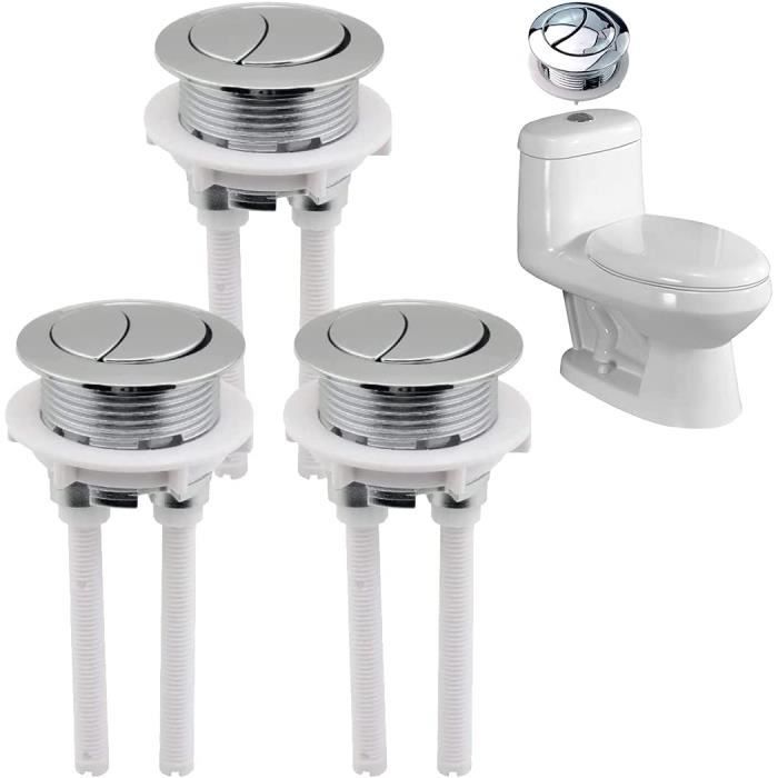 2 Boutons Chasse D’eau Double Poussoir 38mm - Universel Pour Réservoir WC - Économie D’eau - Installation Facile Sans Outil