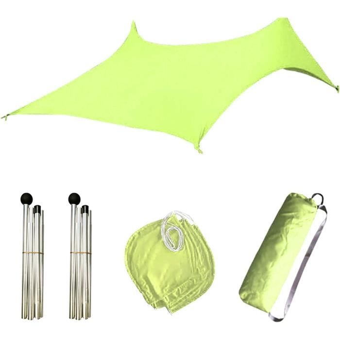 Tente de plage, abri solaire, auvent portable UPF50+ avec 4