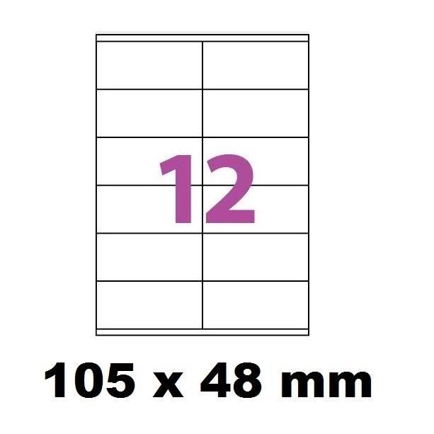 Planche étiquettes autocollantes sur feuille A4 : 105 x 42,3 mm