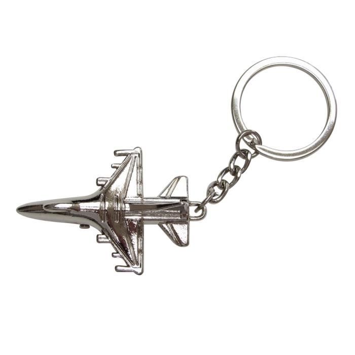 Porte-clés Avion De Chasse En Métal Argenté - Pendentif Charm, Marque Onwomania, Unisexe