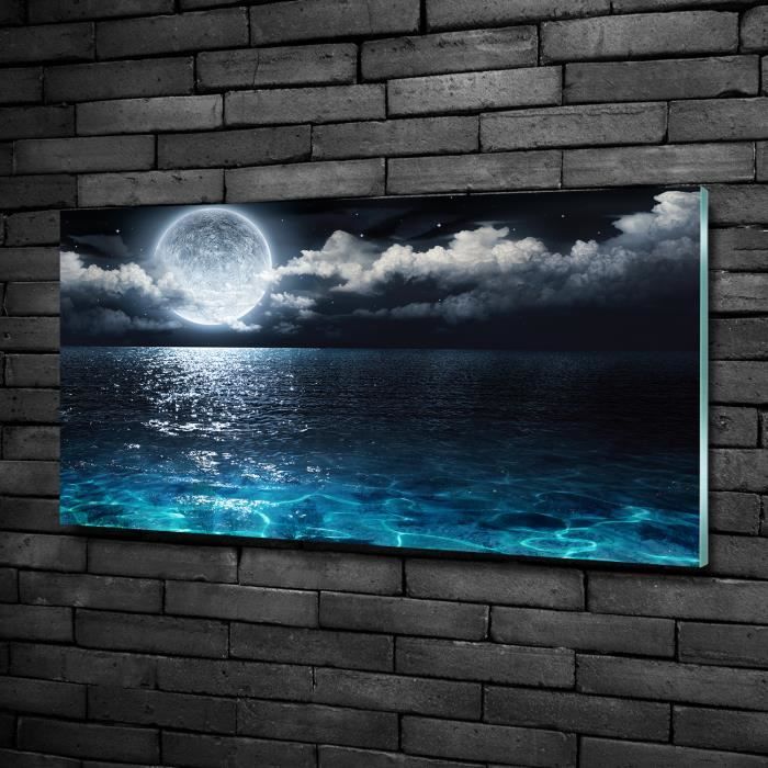 Tulup Tableau sur Verre 5 pi/èces Art Mural 170x100cm Impression Image Verre Tremp/é D/écoration Murale Tableau Peinture Murale Cadre Triptyque Polyptyque arbres Palm sur Bora Bora