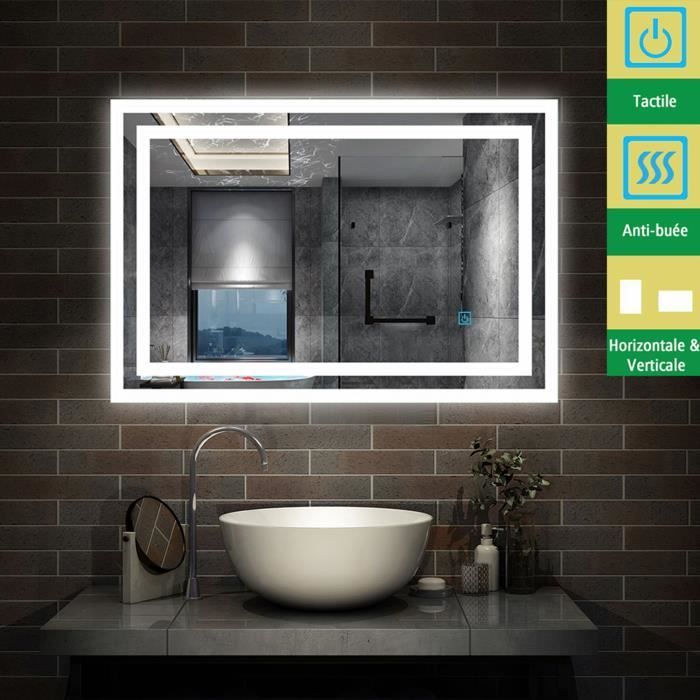 Miroir pour salle de bain, illumination LED, éclairage intégré