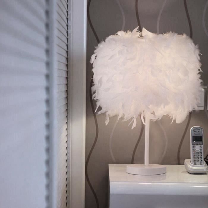 Lampe de table E27 Lampe de chevet en plume pour chambre à coucher Living Reading Salon Chambre Chambre