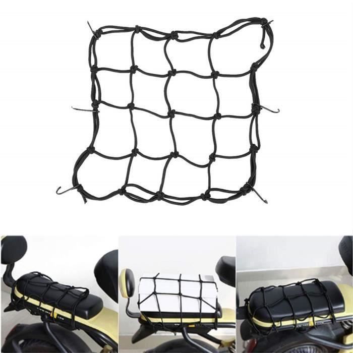 Filet De Chargement Moto Élastique 40x40cm - Filet Cargo Avec 6 Crochets, Résistant Et Réfléchissant (Rouge)
