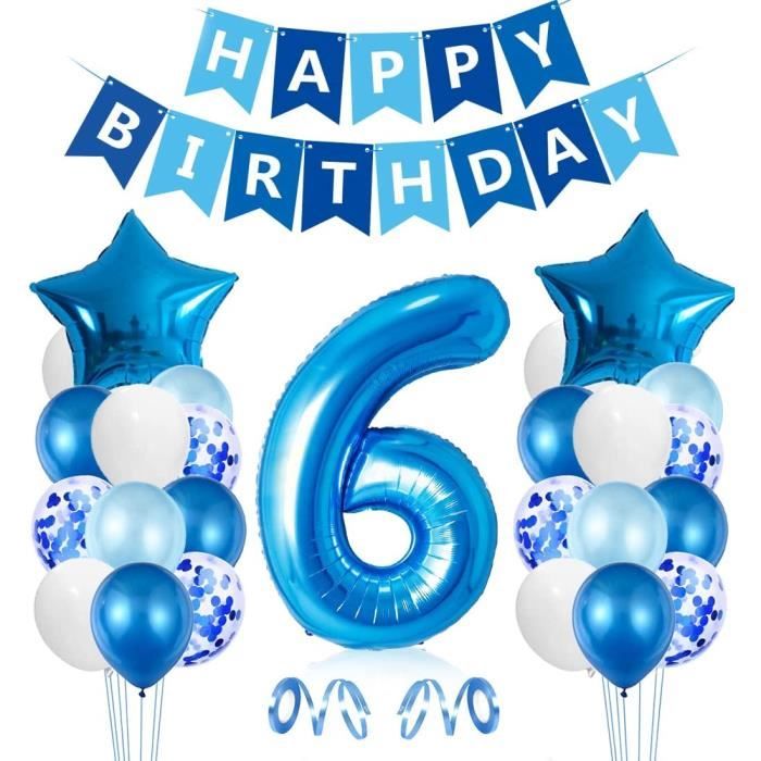 Ballons anniversaire chiffre 6, anniversaire 6 an garcon, ballon chiffre 6, ballon  6 an, 6 ballons anniversaire, décoration a[355] - Cdiscount Maison
