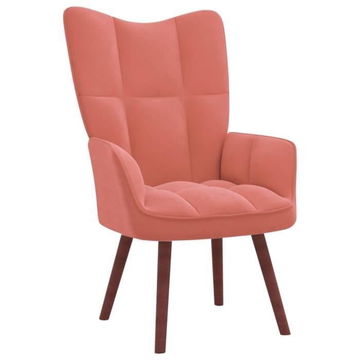 fauteuil relaxation - 8375®sale fever - neuf - rose - velours