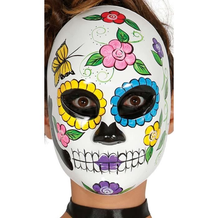 maquillage Halloween femme - tête de mort avec maquillage blanc et noir  pour la …