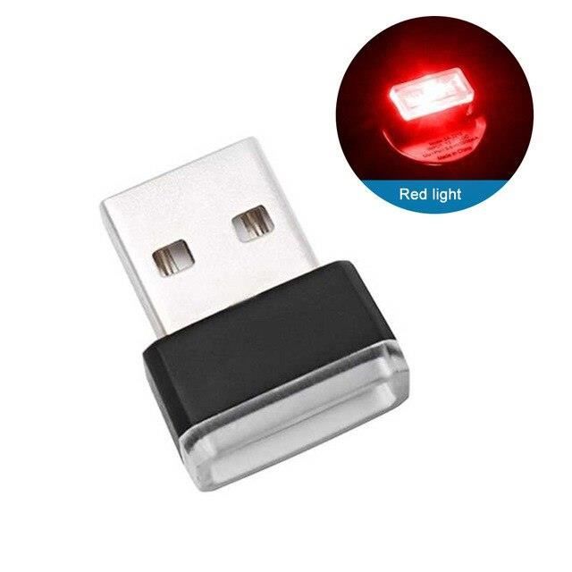 La couleur rouge Mini ampoule LED USB pour intérieur de voiture