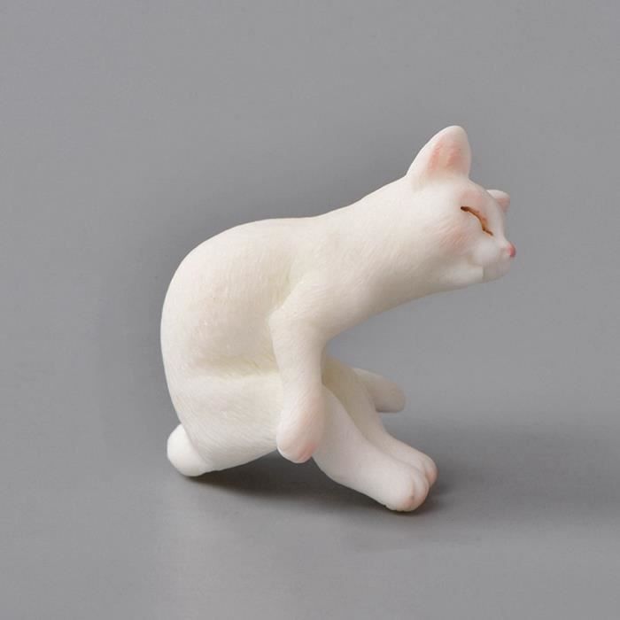 AEVVV Statue de chat assis - Figurine décorative - Décoration d'intérieur - Figurines de chat bleu faites à la main - 20 cm - Décoration de table