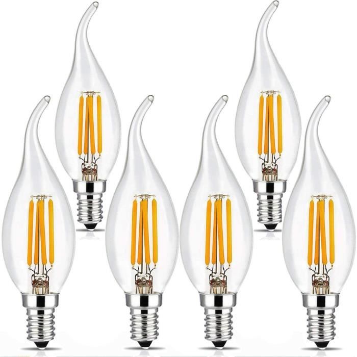 Ampoules BRIMAX Ampoule Bougie E14 C35T Flamme,Doux Blanc Chaud LED 4W