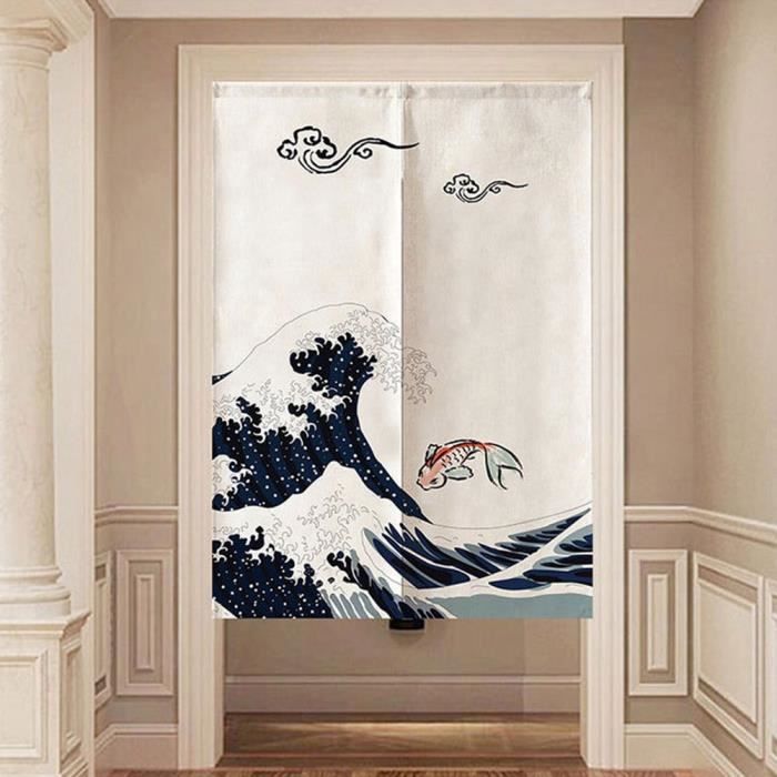 Rideau De Porte, 85 * 120 Cm Style Japonais Porte DéCorative Demi-Rideau  Polyester Diviseur Rideau Aveugle Cuisine Chambre pour la f - Cdiscount  Maison
