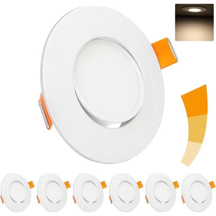 Lot De 20 Spots LED Encastrables Extra Plats 7W – Blanc Chaud 2700K, Finition Moderne