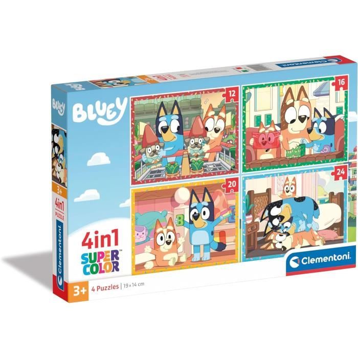 Supercolor Bluey – 4 12, 16, 20 Et 24 Pièces Enfants 3 Ans, Puzzle ...