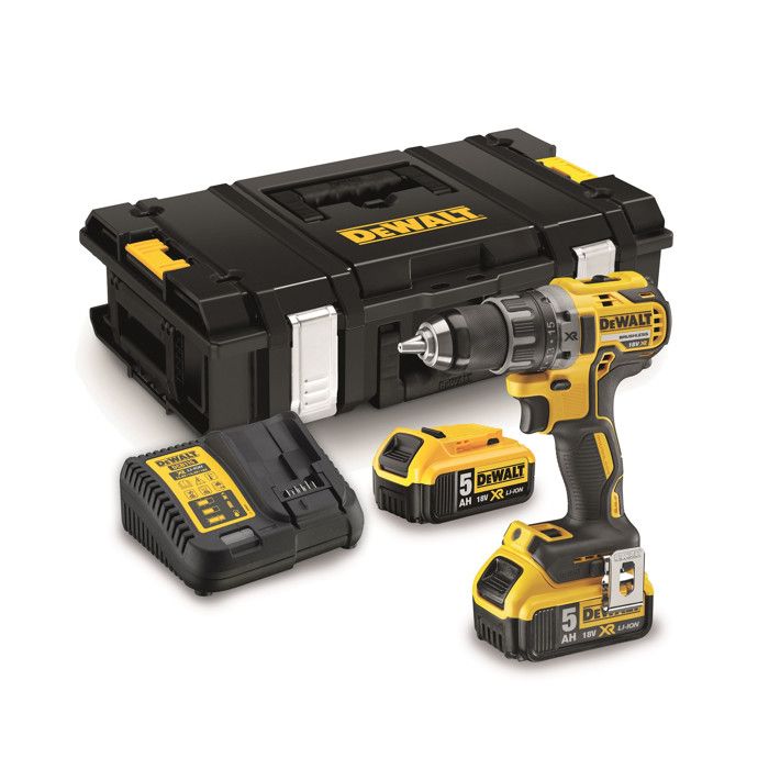 Perceuse visseuse 18V XR + 2 batteries 5Ah + chargeur + coffret TSTAK DEWALT DCD791P2 QW