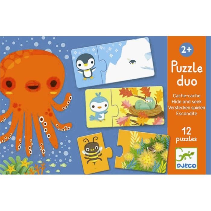Acheter le puzzle duo bébés animaux de Djeco - Puzzle éducatif