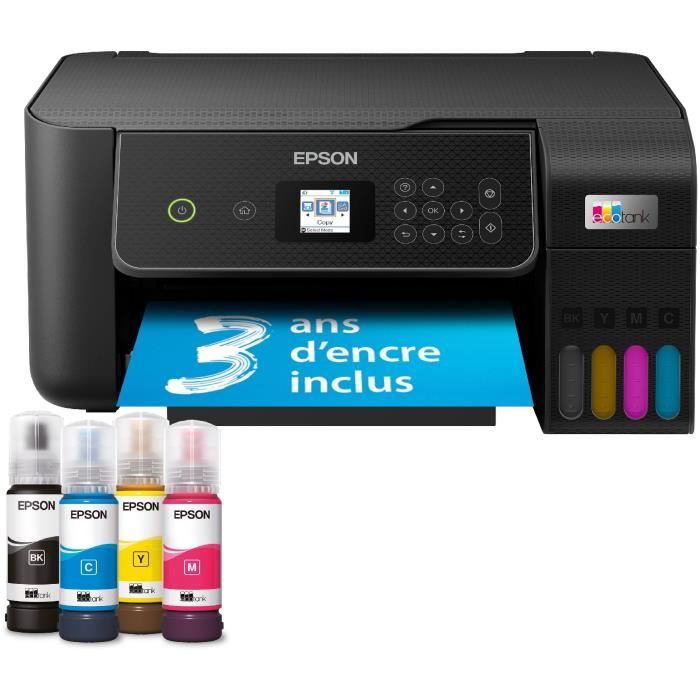 Imprimante multifonction A4 – EPSON – Ecotank ET-2870 – Wi-Fi – Réservoirs d’encre – 3 ans d’encre inclus