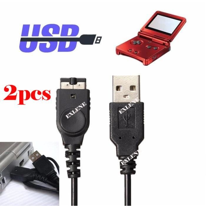 2pcs GBA Chargeur USB pour DS NDS GBA Game Boy Advance SP 1.2M - Noir -  Cdiscount Informatique