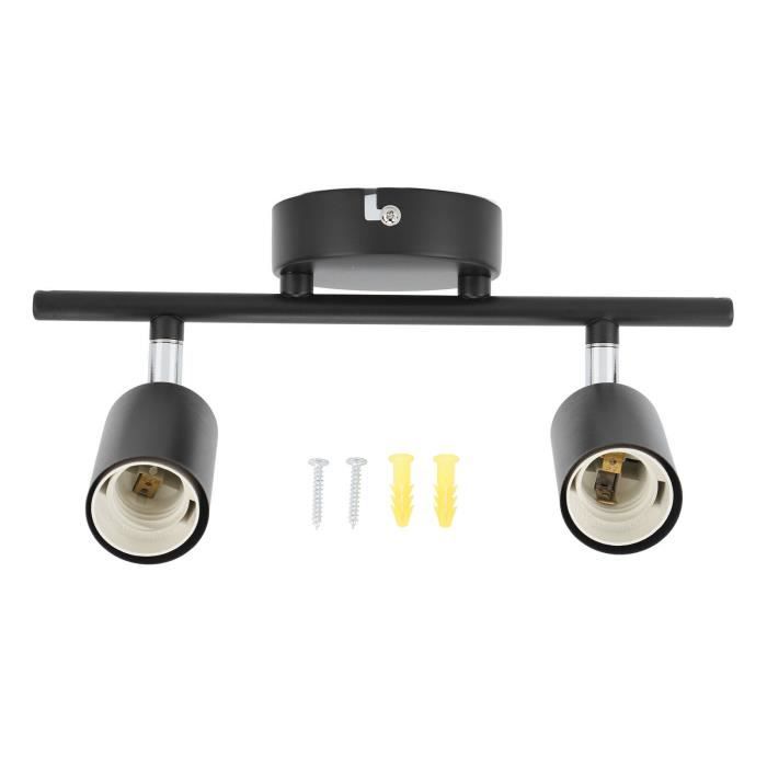 Support d'éclairage sur rail de plafond à 2 lumières - FDIT - Douille E27 -  Rotation flexible - Cdiscount Appareil Photo