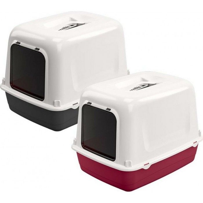 Maison de toilette pour chat CLEAR CAT 10 - Plastique - Filtre à charbon actif - Porte - FERPLAST