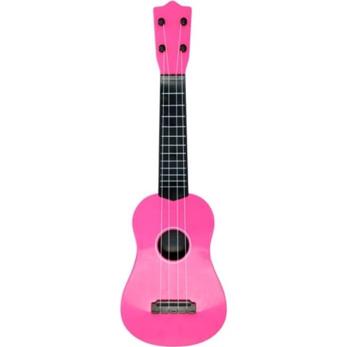 Guitare acoustique folk 57 cm 4 cordes enfant jouet rose