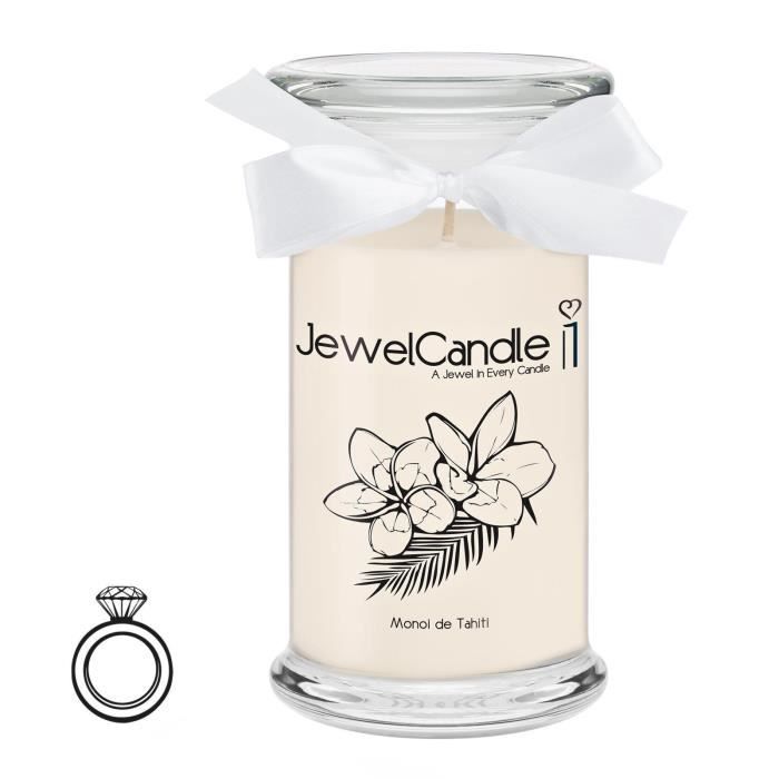 JewelCandle Monoi de Tahiti Bougie parfumée avec Bijou Surprise en