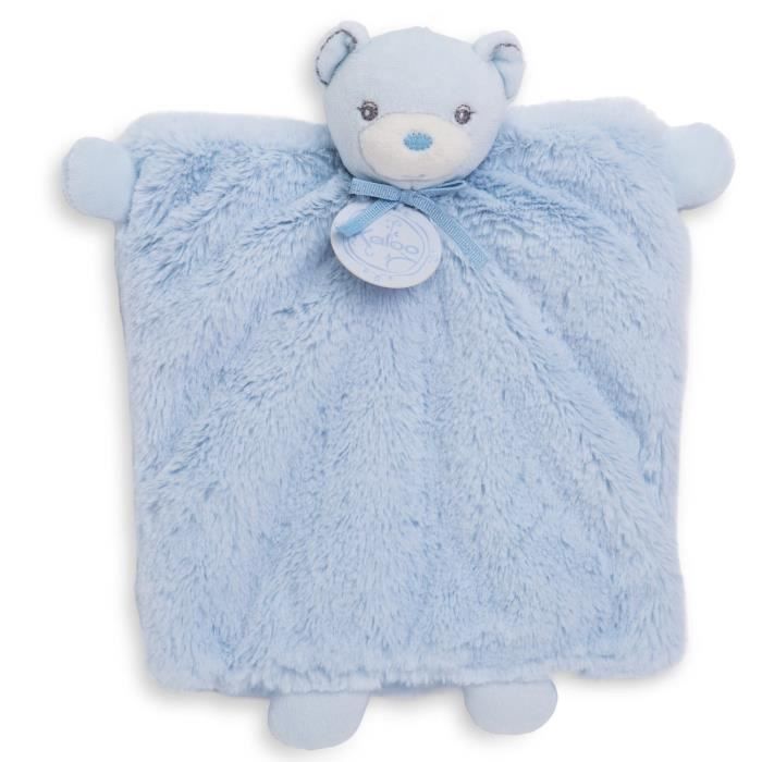 Doudou Marionnette KALOO Ourson Bleu Perle 20 cm Garçon