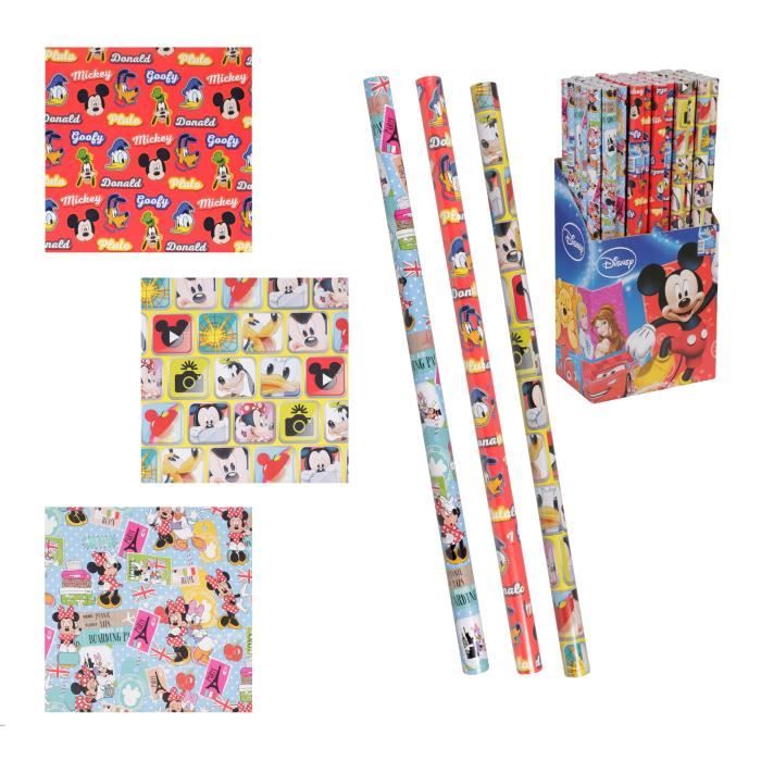 Lot de 6 Rouleau de papier cadeau Disney Mickey Minnie - Modèle Aléatoire -  Noel Emballage Anniversaire - 341 - Cdiscount Beaux-Arts et Loisirs créatifs