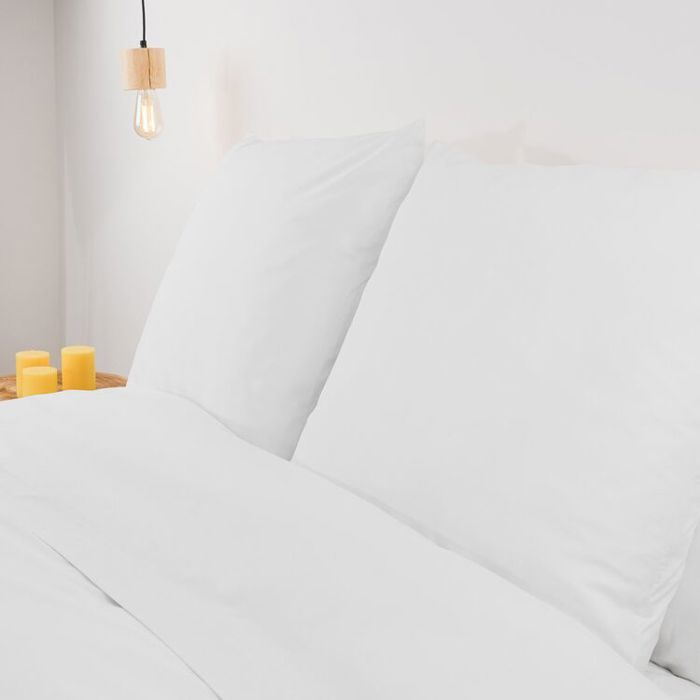LINANDELLE TEXTILE & LINGE DE MAISON Drap plat en m&eacute;lange 57 fils AISANCE Blanc 180x290 