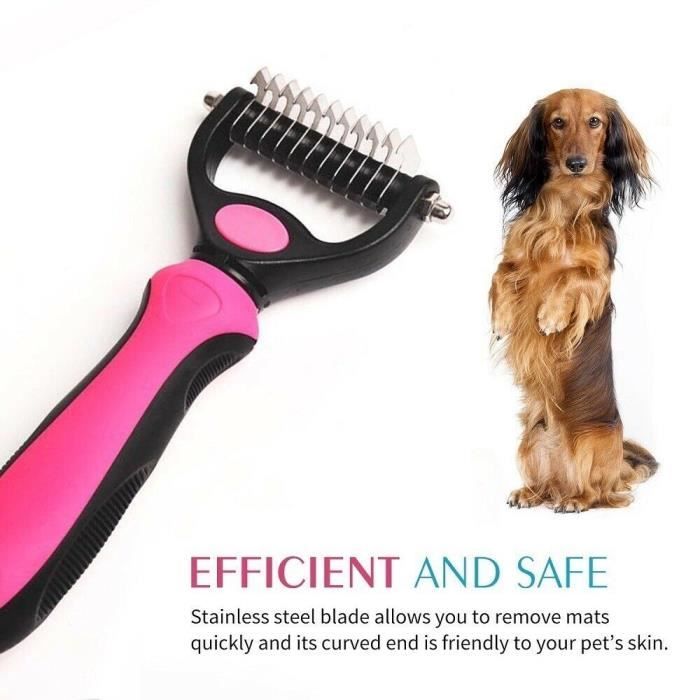 Peigne Coupe Nœuds Pour Chiens Chat Peigne A Nœud Ouvert Nettoyage Poils Et Cheveux Pour Animaux Epilateur Automatique Rose L Cdiscount