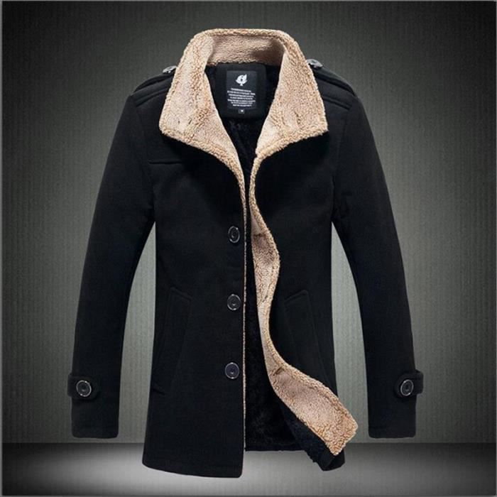 Duffle Manteau homme chaud hiver Noir