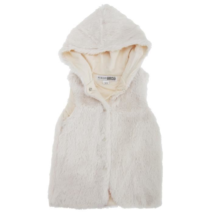 Gilet Sans Manches A Capuche Bebe Fille Creme Cdiscount Pret A Porter