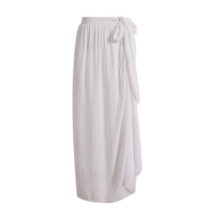 Jupe De Plage Femme été 2025 - Nœud Transparent - Polyester Doux - Lavage Main - Tenue Décontractée Vacances
