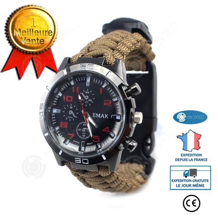 M/E Montres militaires pour homme – Montres survie en plein air | Boussole multifonction étanche 50 m – Montre durable pour entraînement tactique, natation